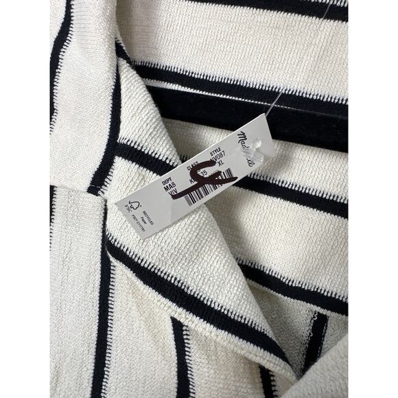 Madewell NWT Men’s Vintage Ivory Textured Stripe Knit Camp Collar Shirt size XL - Picture 4 of 9